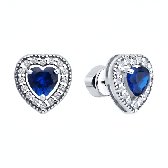 Серьги из серебра с фианитами