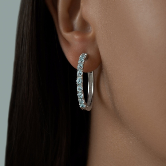 Серьги из серебра с топазами
