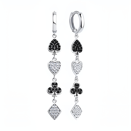 Серьги из серебра с фианитами