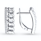 Серьги из серебра с фианитами