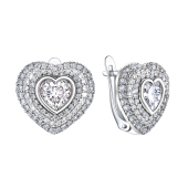 Серьги из серебра с фианитами