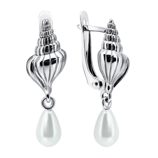Серьги из серебра с жемчугом