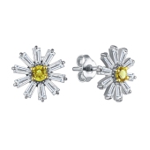 Серьги из серебра с фианитами