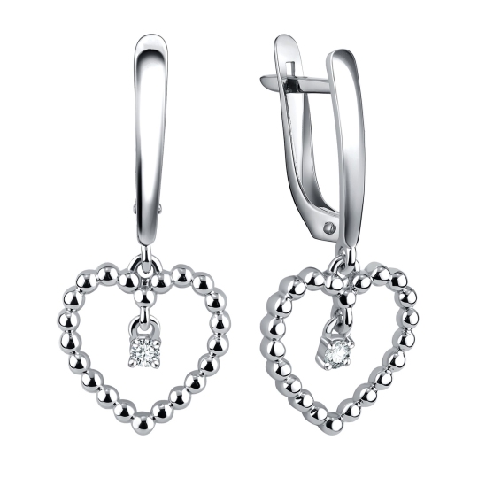 Серьги из серебра с фианитами