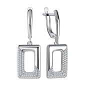 Серьги из серебра с фианитами
