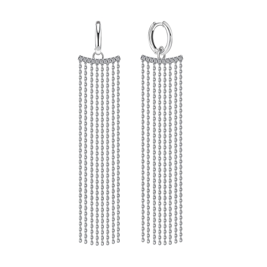 Серьги из серебра с фианитами