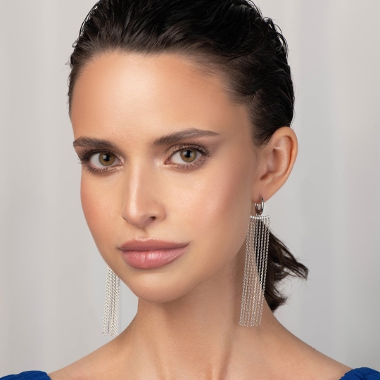 Серьги из серебра с фианитами