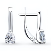 Серьги из серебра с фианитами