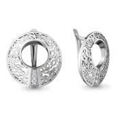 Серьги из серебра с фианитами