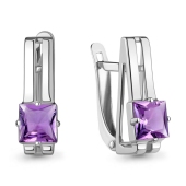 Серьги из серебра с аметистами