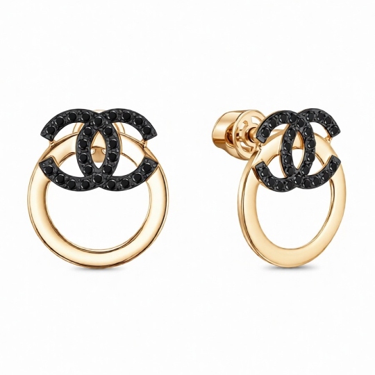 Серьги из золота с фианитами