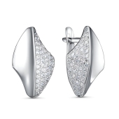 Серьги из серебра с фианитами