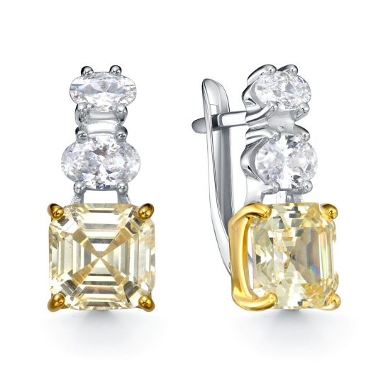Серьги из серебра с фианитами