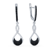 Серьги из серебра с фианитами
