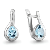 Серьги из серебра с топазами