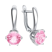 Серьги из серебра с ювелирными кристаллами