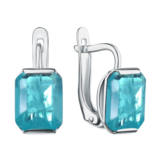 Серьги из серебра с горным хрусталем