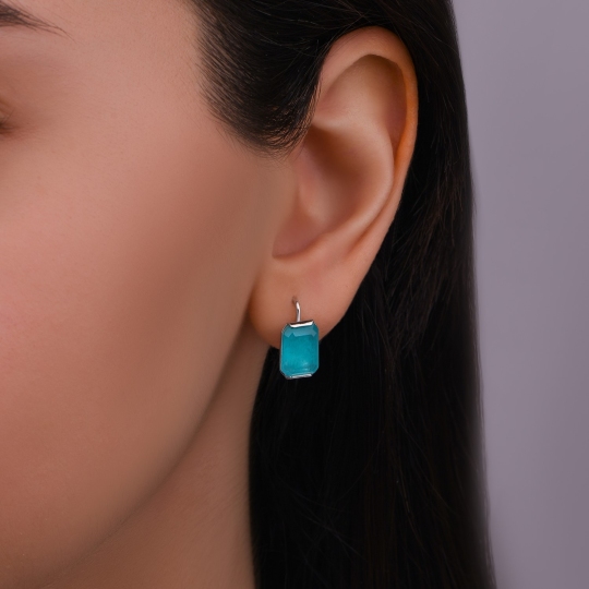 Серьги из серебра с горным хрусталем