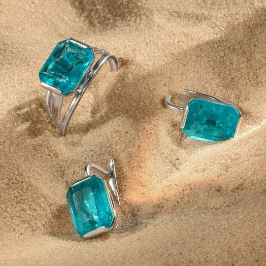 Серьги из серебра с горным хрусталем
