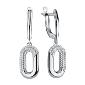 Серьги из серебра с фианитами