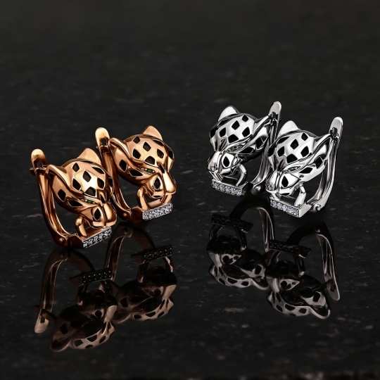 Серьги из серебра с фианитами