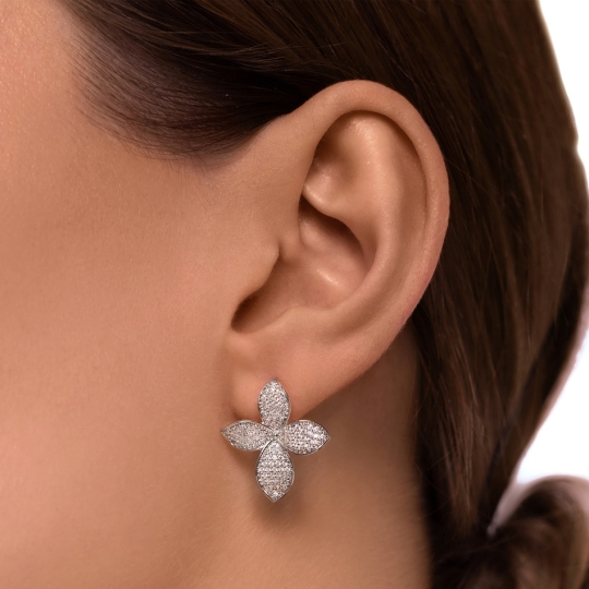 Серьги из серебра с фианитами