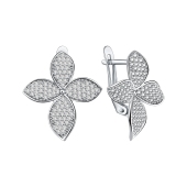 Серьги из серебра с фианитами
