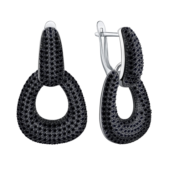 Серьги из серебра с фианитами