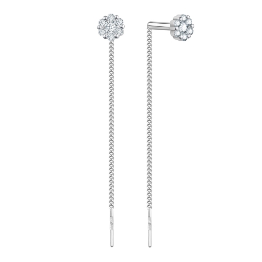 Серьги из серебра с фианитами