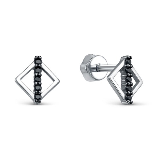 Серьги из серебра с фианитами