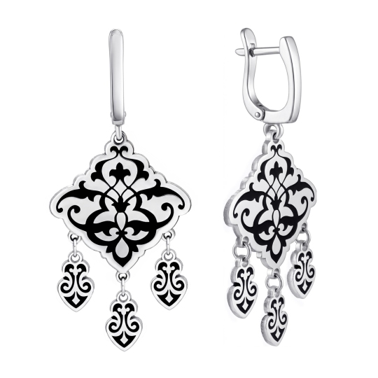Серьги из серебра с эмалью
