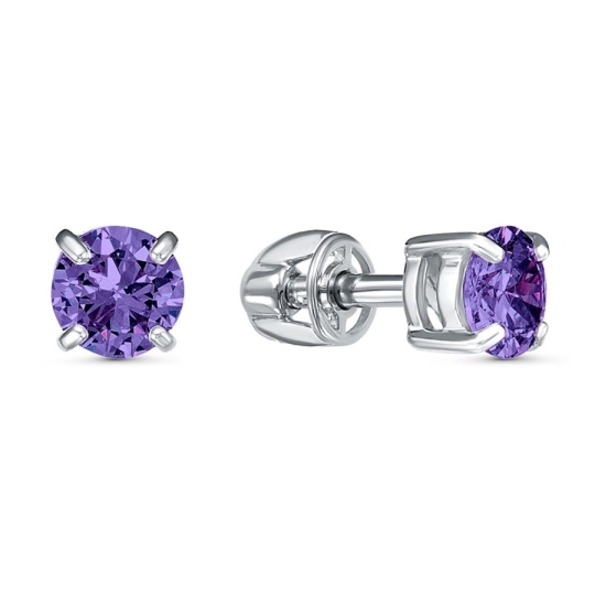 Серьги из серебра с фианитами