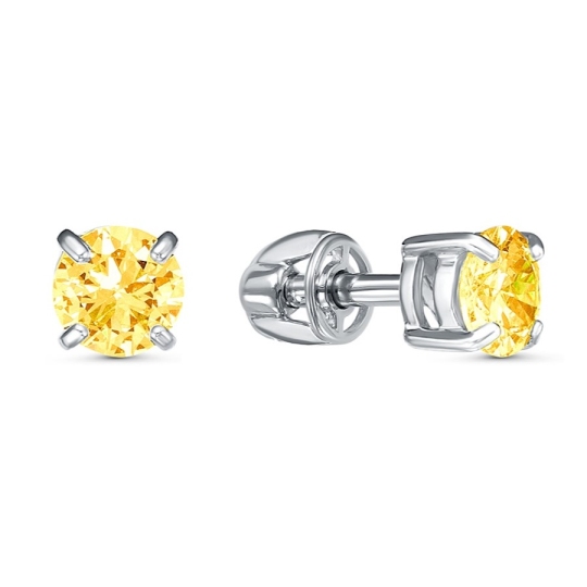 Серьги из серебра с фианитами