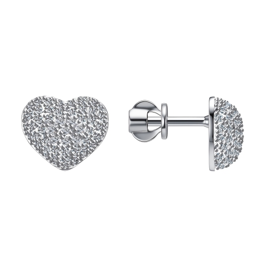 Серьги из серебра с фианитами