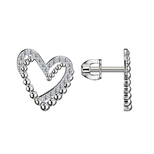 Серьги из серебра с фианитами