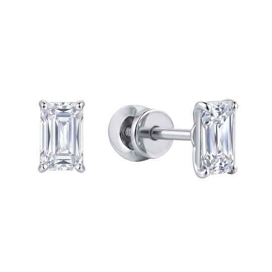 Серьги из серебра с фианитами