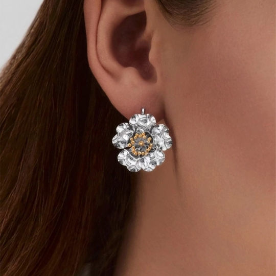 Серьги из серебра с позолотой