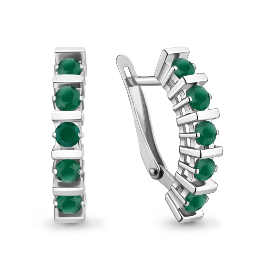 Серьги из серебра с агатами