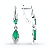 Серьги из серебра с агатами и фианитами