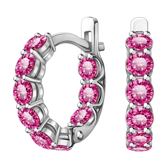 Серьги из серебра с фианитами