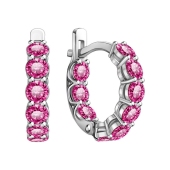 Серьги из серебра с фианитами