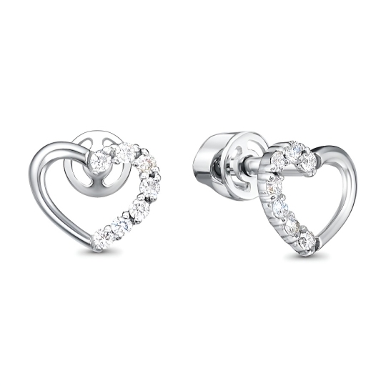 Серьги из серебра с фианитами