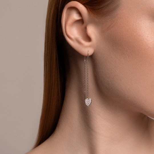 Серьги из серебра с фианитами