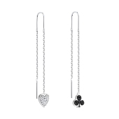 Серьги из серебра с фианитами