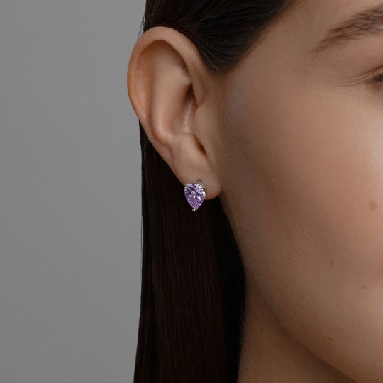 Серьги из серебра с фианитами