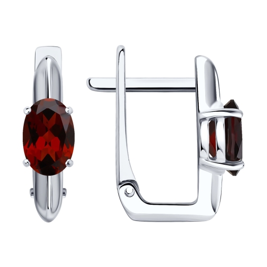 Серьги из серебра с гранатами