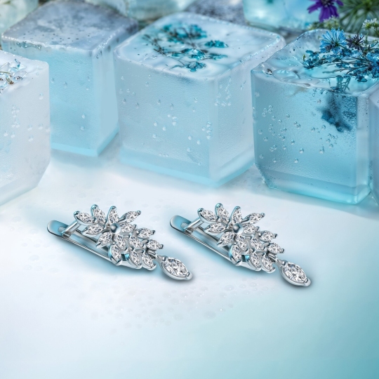 Серьги из серебра с фианитами