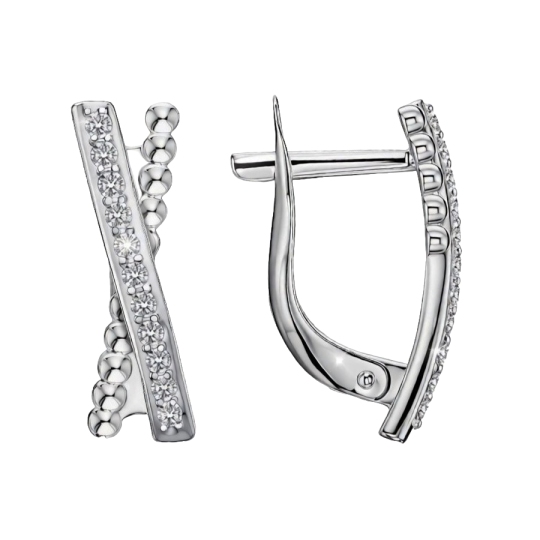 Серьги из серебра с фианитами