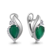 Серьги из серебра с агатами и фианитами