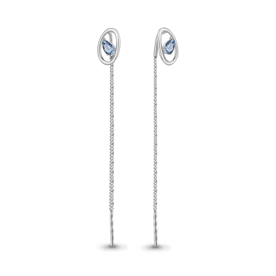 Серьги из серебра с топазами Swiss